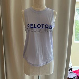 Peloton/Spiritual Gangster Lavender Sleeveless Logo Tank with Navy Print